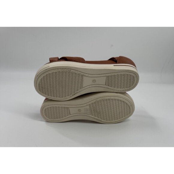 Eileen Fisher Sally  Wedge Brown Leather Strappy Sandals With Ankle Strap & Zip - Picture 8 of 8